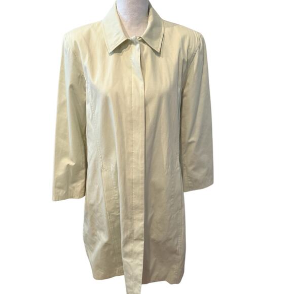Talbots Rain Spring Trench Coat Light Green L - Picture 1 of 6